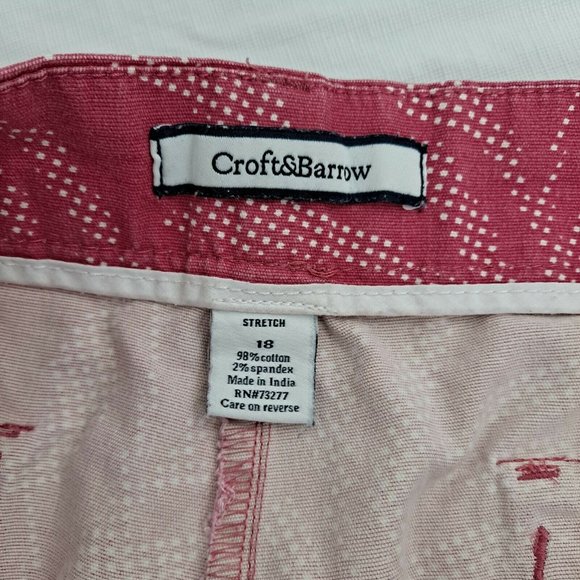 Croft & Barrow Women's Shorts Long Pink White Size 18 - Picture 6 of 11